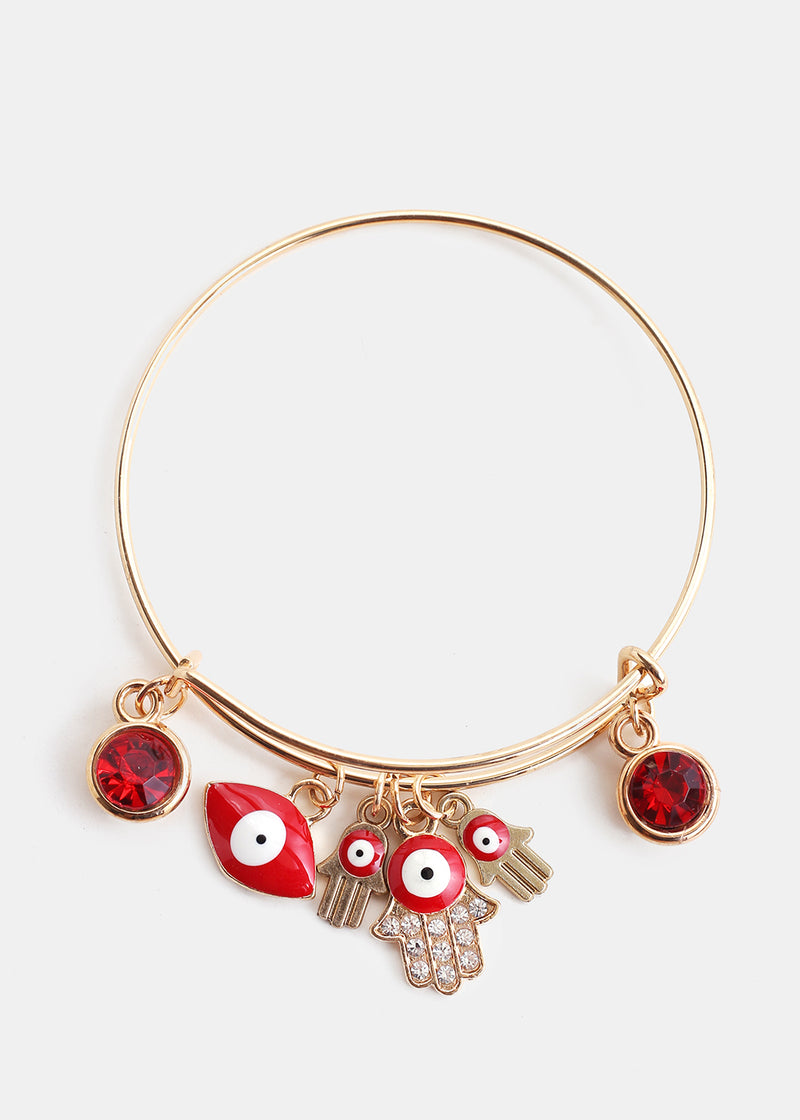 Evil Eye Bangles Red/Gold JEWELRY - Shop Miss A