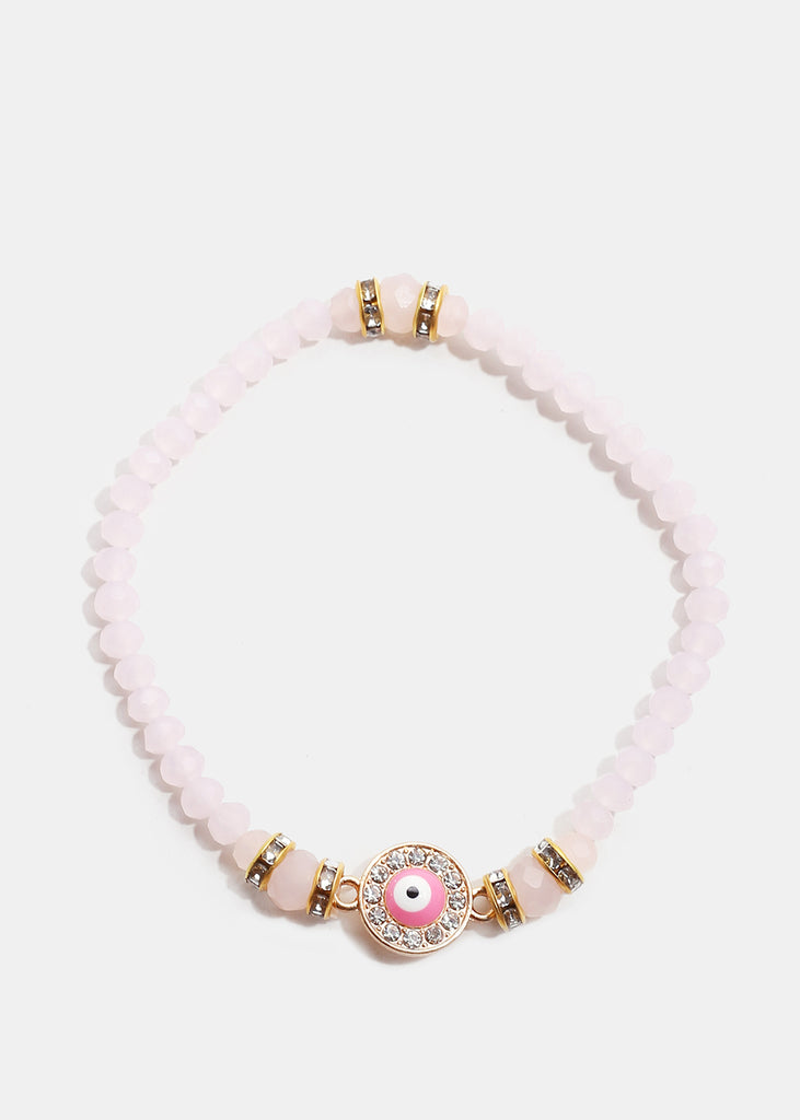 Evil Eye Bead Bracelet Pink/Gold JEWELRY - Shop Miss A