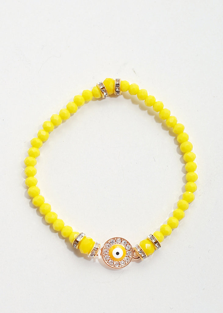 Evil Eye Bead Bracelet Yellow/Gold JEWELRY - Shop Miss A