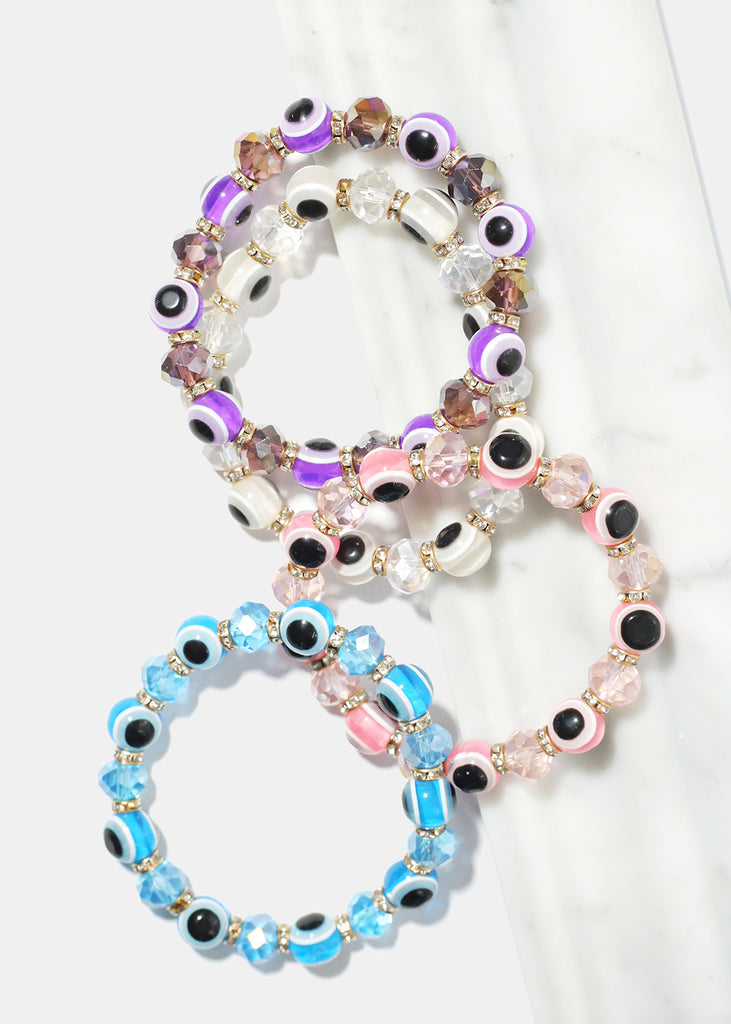 Evil Eye Vibrant Bead Bracelet  JEWELRY - Shop Miss A