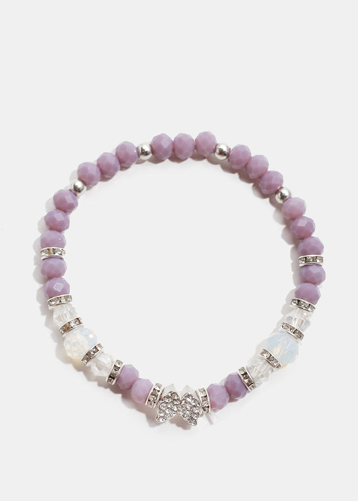 Butterfly Bead Bracelet S. Purple JEWELRY - Shop Miss A