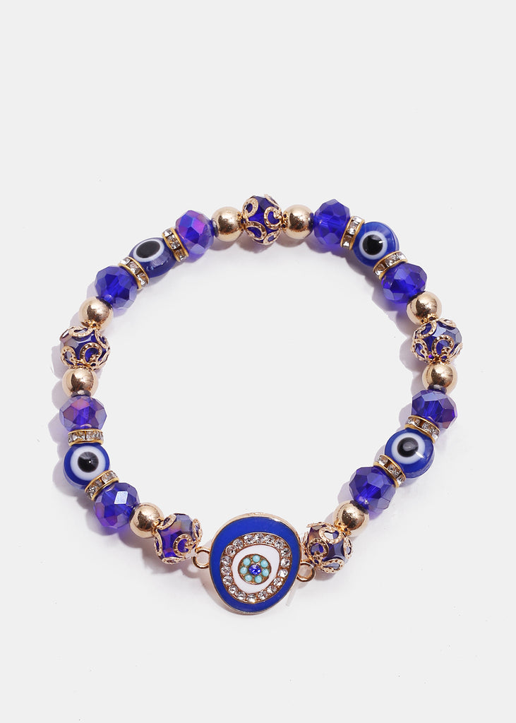 Dark Colored Evil Eye Bead Bracelet G. Blue JEWELRY - Shop Miss A