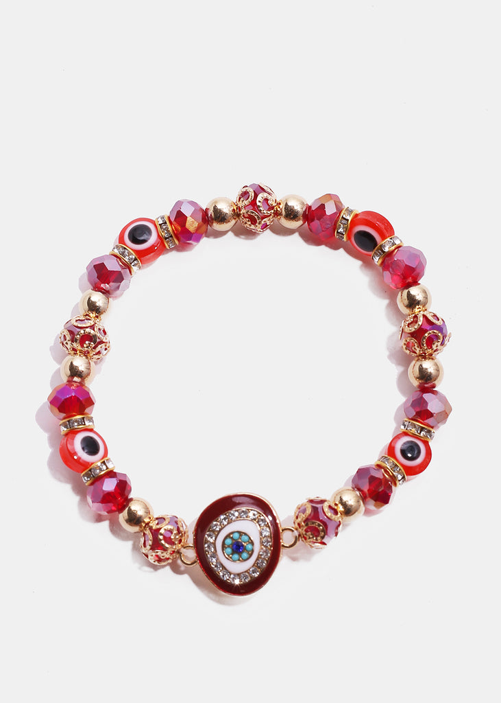 Dark Colored Evil Eye Bead Bracelet G. Red JEWELRY - Shop Miss A