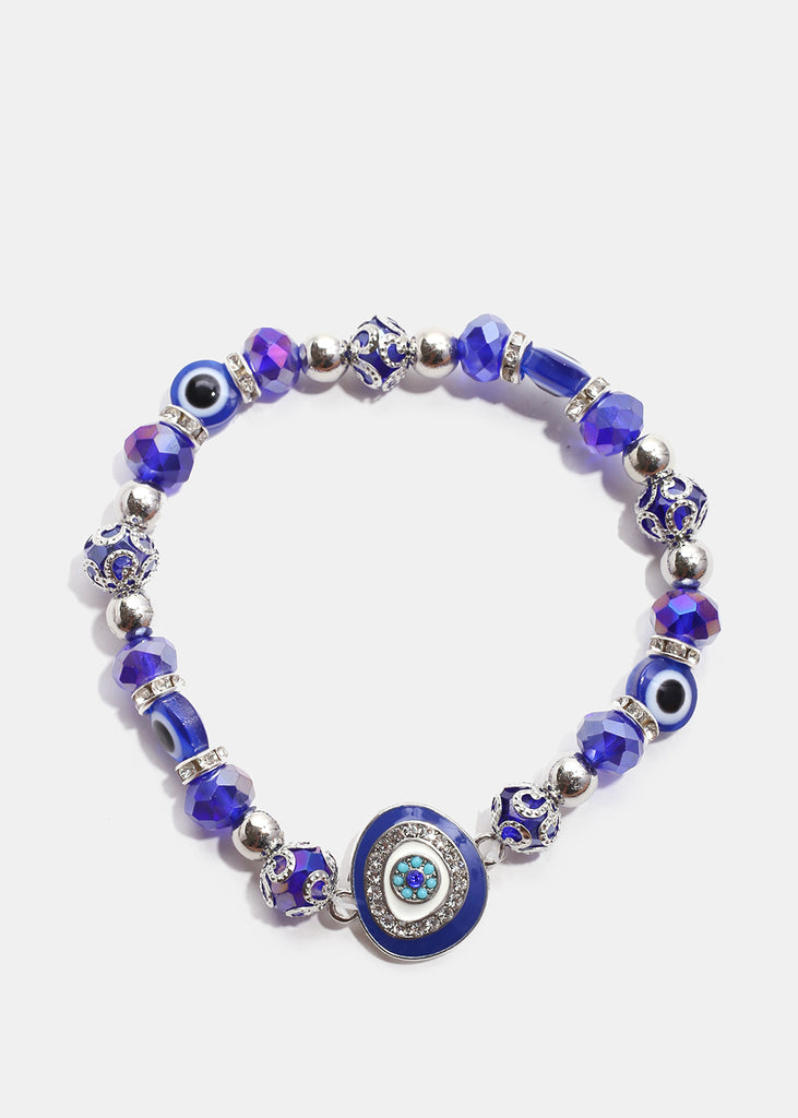 Dark Colored Evil Eye Bead Bracelet S. Blue JEWELRY - Shop Miss A