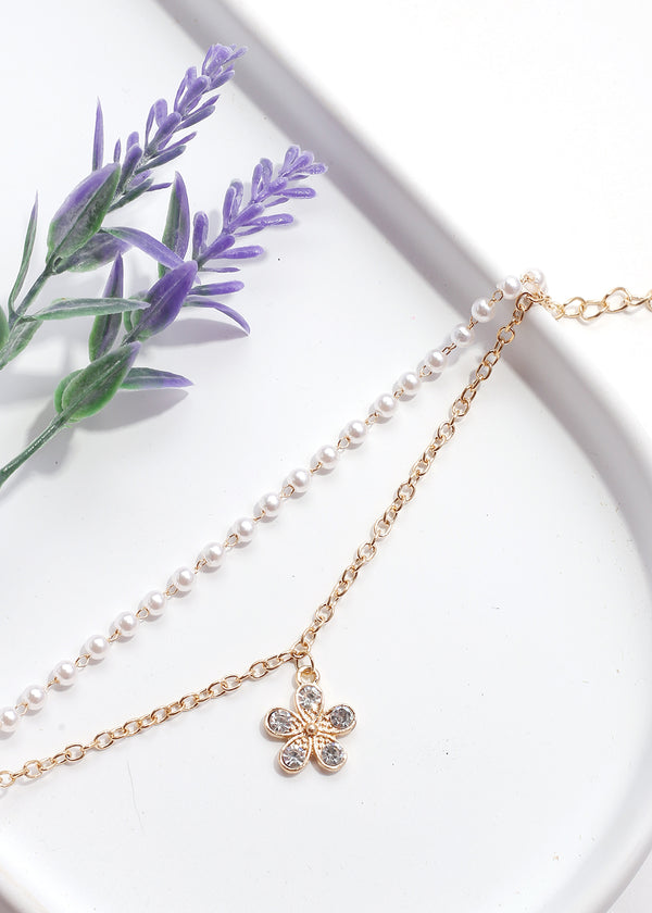 Flower & Pearl Bracelet  JEWELRY - Shop Miss A