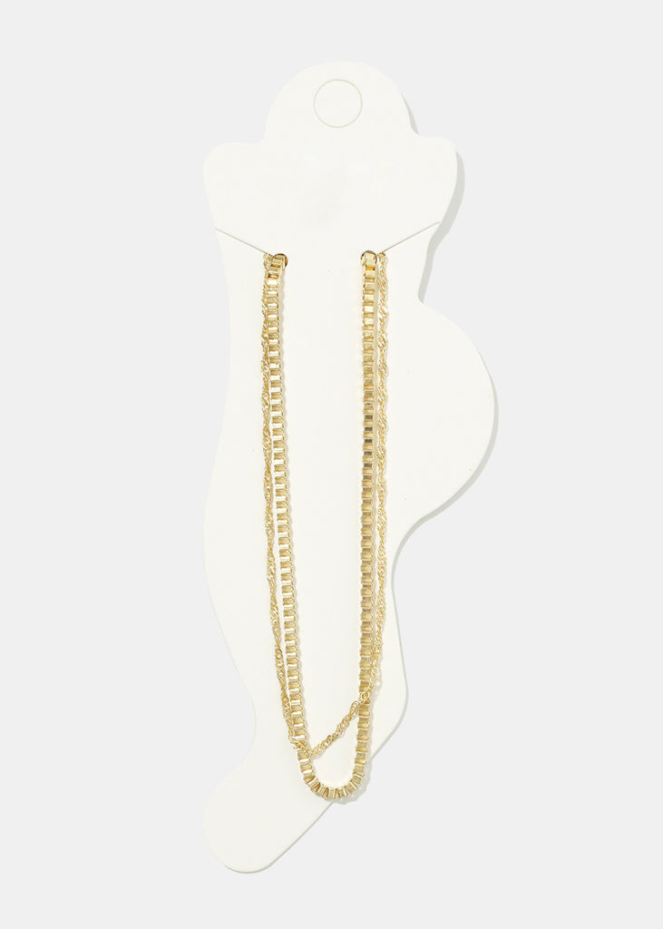 Double Layered Chain Anklet Gold JEWELRY - Shop Miss A