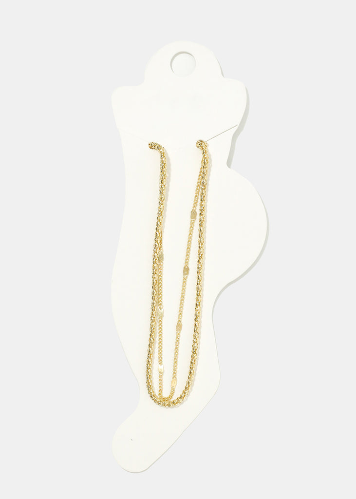 Layered Dainty Chain Anklet Gold JEWELRY - Shop Miss A