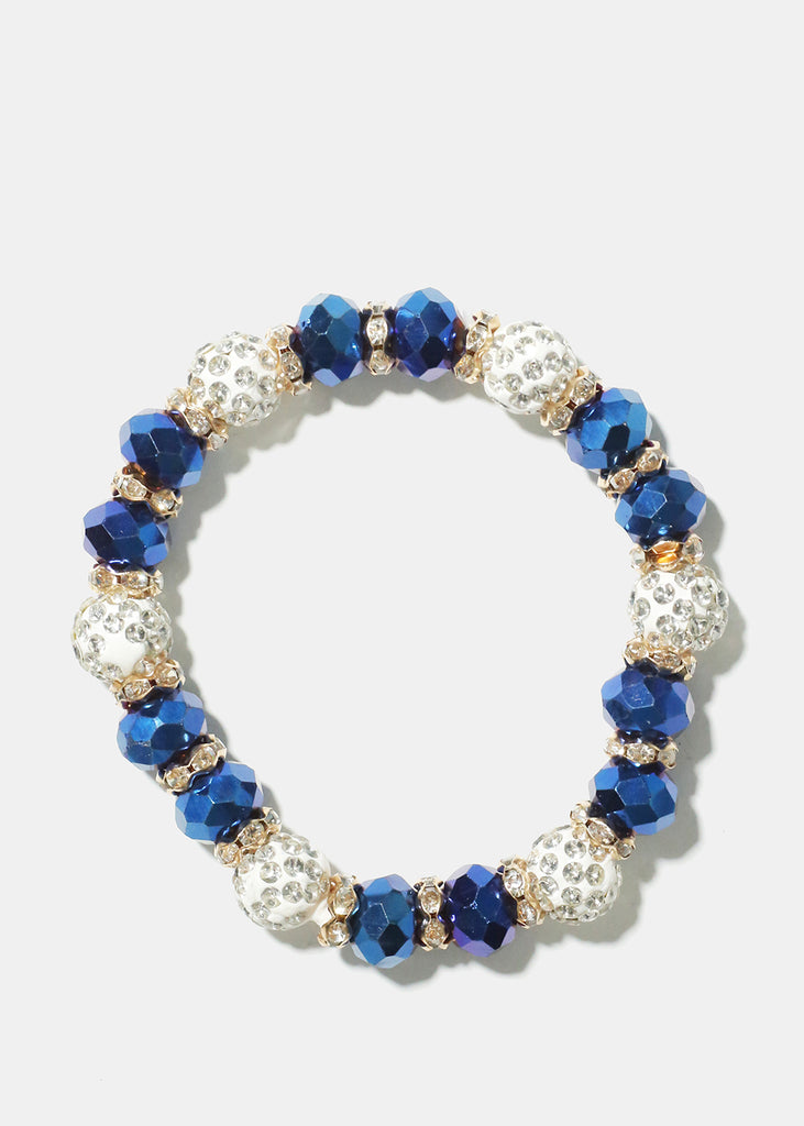 Crystal Bead Bracelet Blue JEWELRY - Shop Miss A