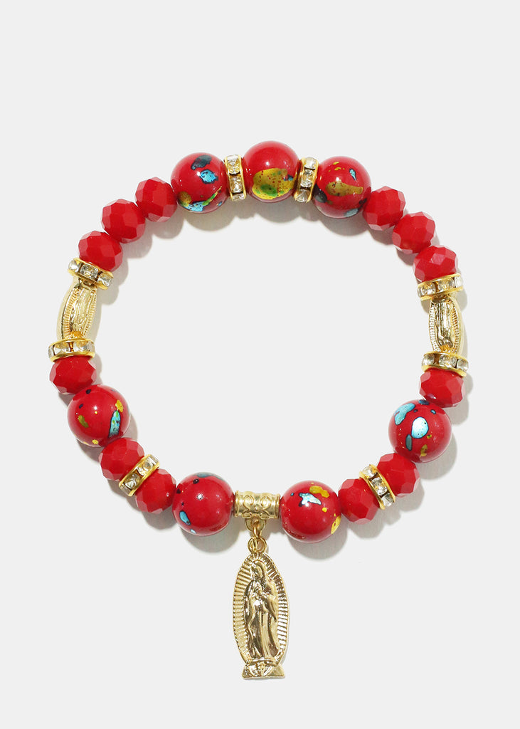 Virgin Mary Bead Bracelet G. Red JEWELRY - Shop Miss A