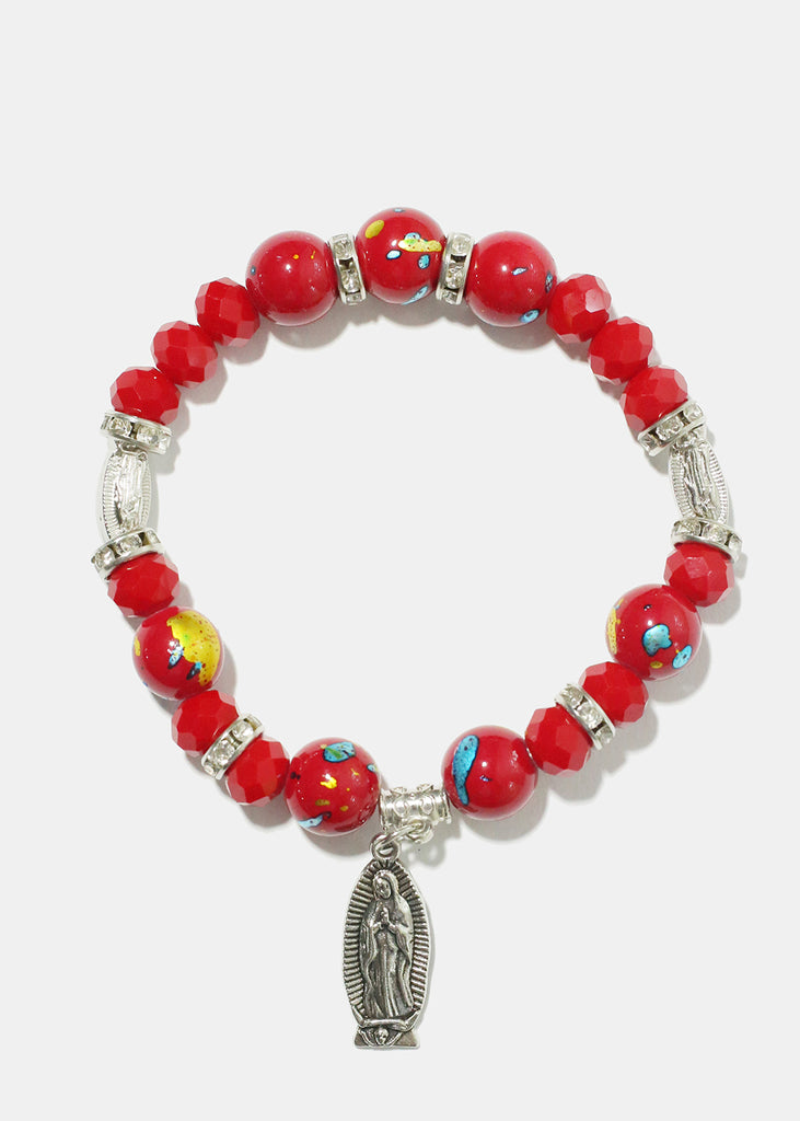 Virgin Mary Bead Bracelet S. Red JEWELRY - Shop Miss A
