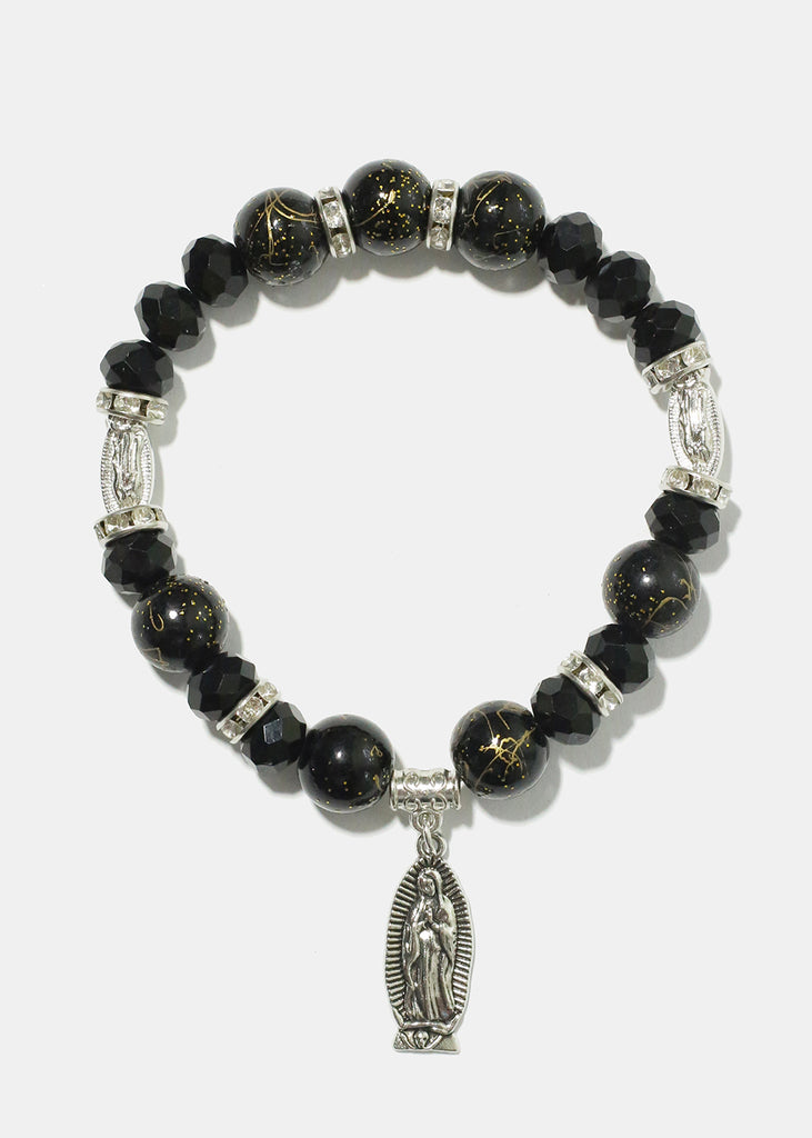 Virgin Mary Bead Bracelet S. Black JEWELRY - Shop Miss A