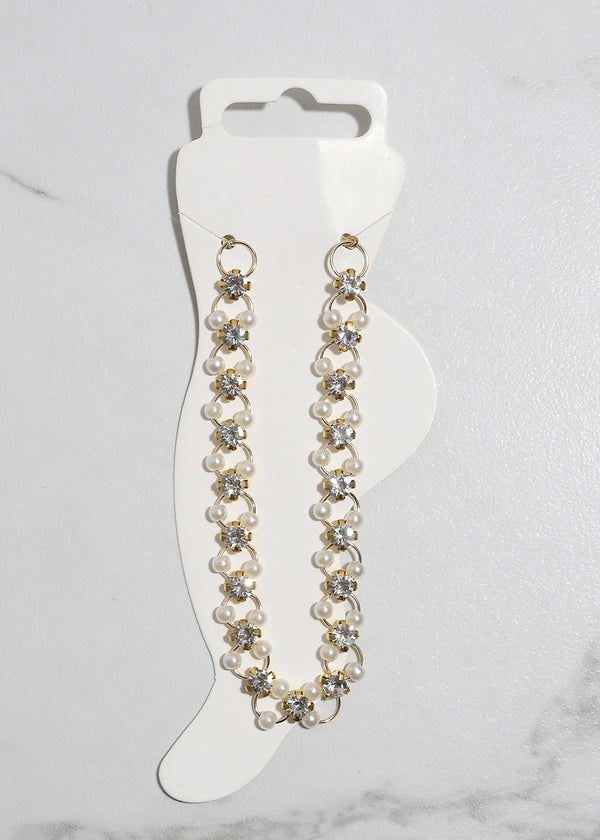 Diamond & Pearls Anklet Gold JEWELRY - Shop Miss A