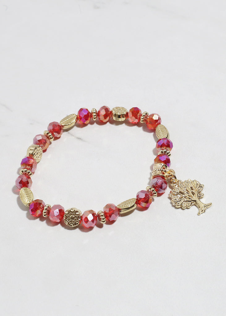 Tree of Life Charm Bead Bracelet G. Red JEWELRY - Shop Miss A