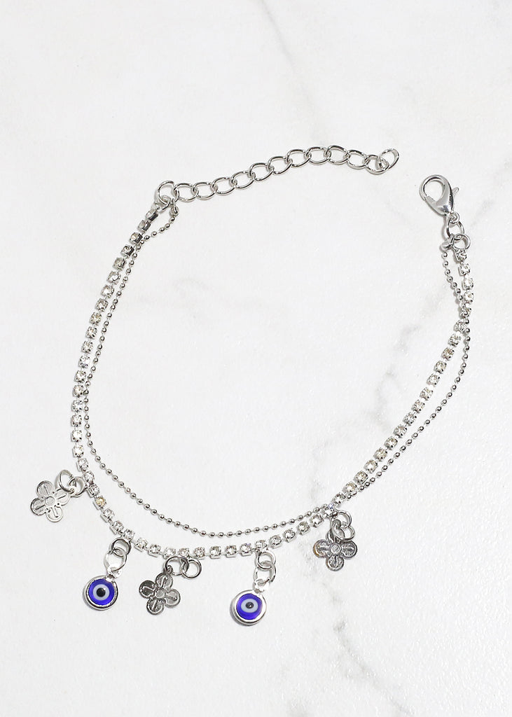 Evil Eye & Lucky Charm Anklet S. Blue JEWELRY - Shop Miss A