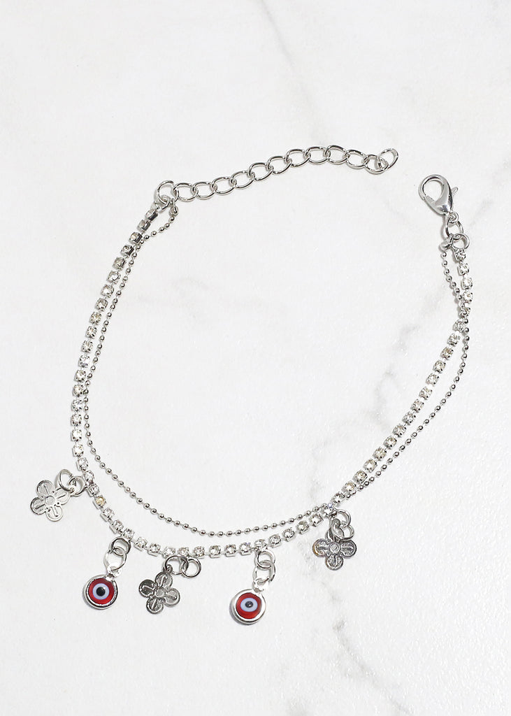 Evil Eye & Lucky Charm Anklet S. Red JEWELRY - Shop Miss A
