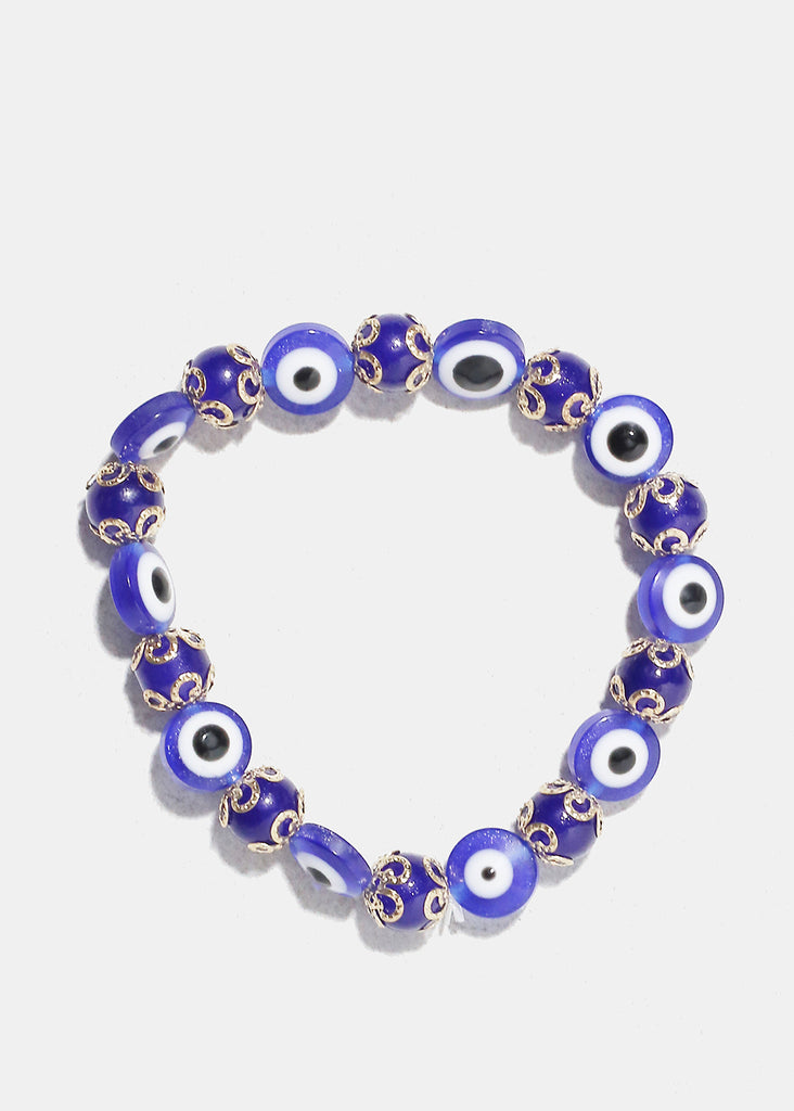Evil Eye Beaded Bracelet G. Blue JEWELRY - Shop Miss A