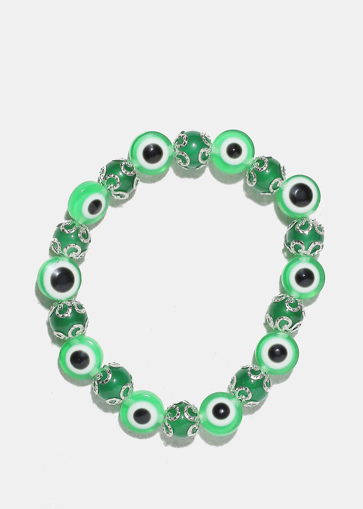 Evil Eye Beaded Bracelet S. Green JEWELRY - Shop Miss A