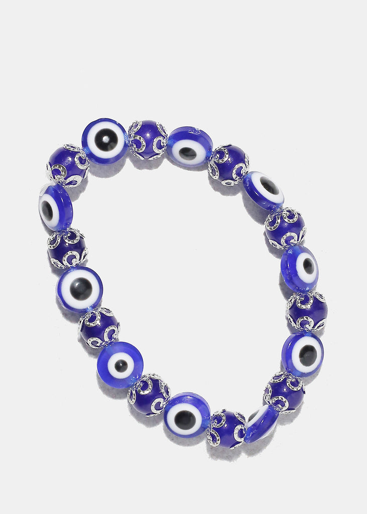 Evil Eye Beaded Bracelet S. Blue JEWELRY - Shop Miss A