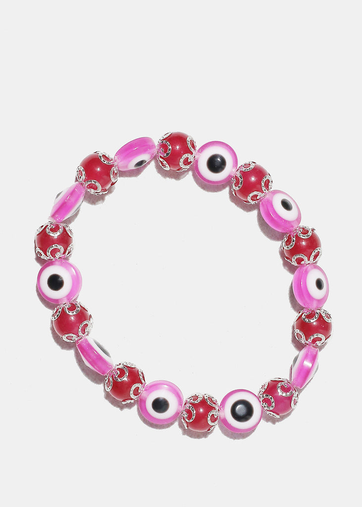 Evil Eye Beaded Bracelet S. Pink JEWELRY - Shop Miss A