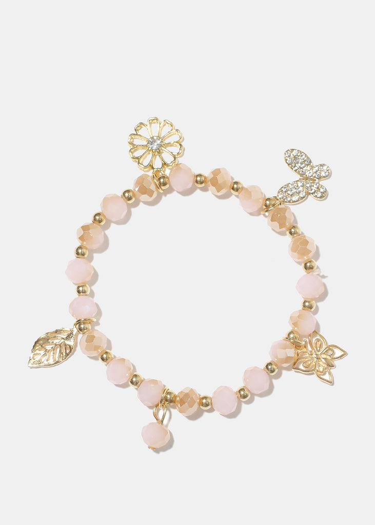 Dangle Charm Bead Bracelet Pink JEWELRY - Shop Miss A