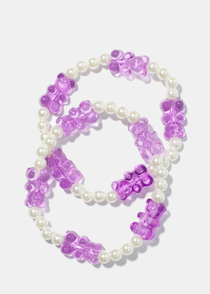 Gummy Bear Bead Bracelet Purple JEWELRY - Shop Miss A