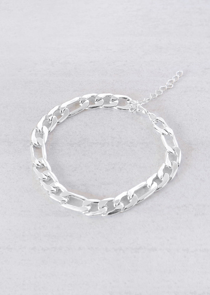 Silver Figaro Chain Bracelet  JEWELRY - Shop Miss A