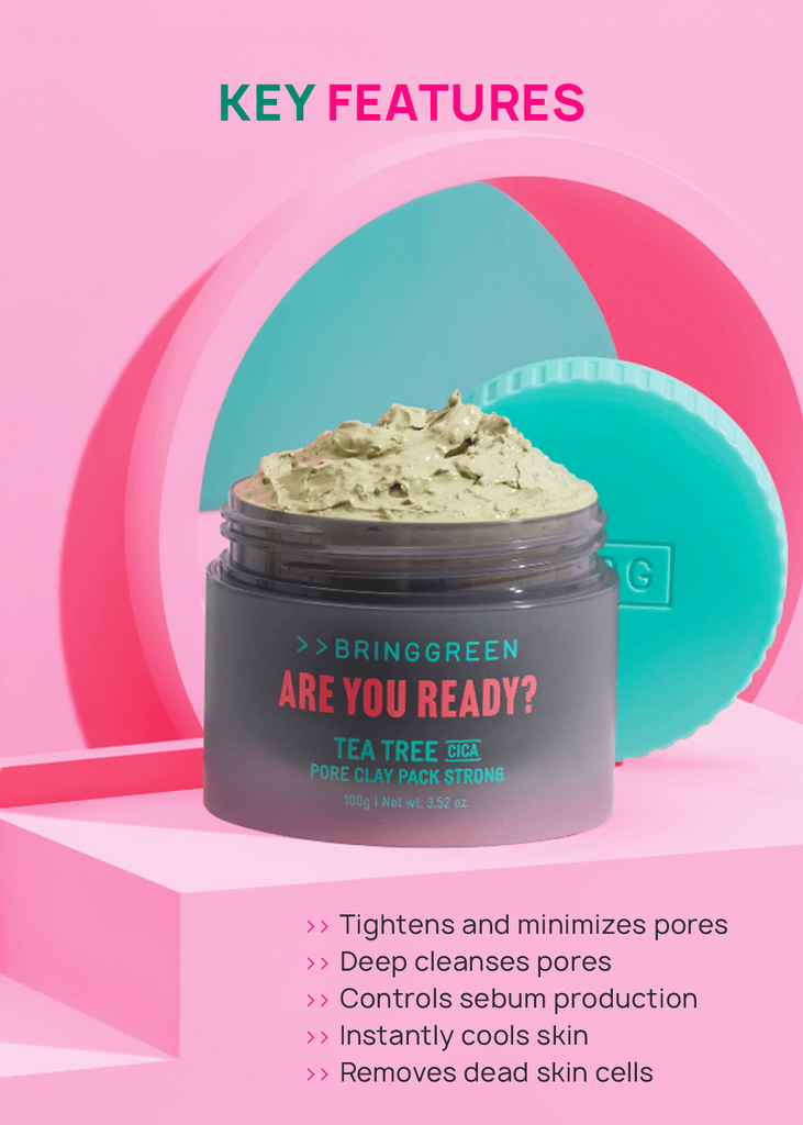 BRINGGREEN Tea Tree Cica Pore Clay Pack Strong 100g Seoul Scandal - Shop Miss A