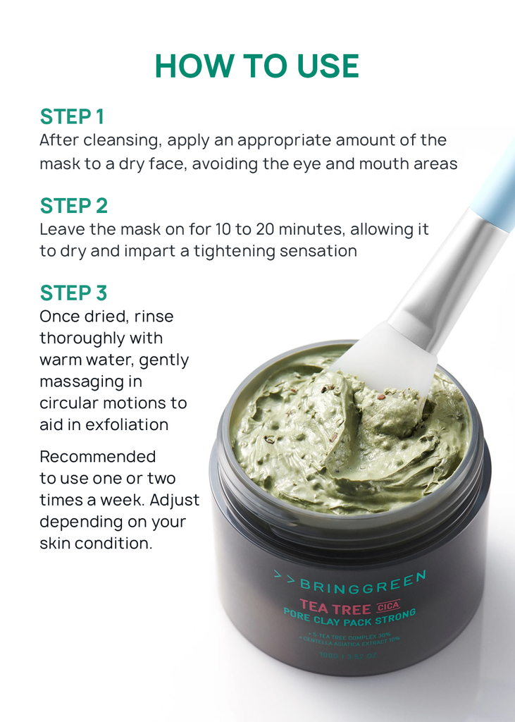BRINGGREEN Tea Tree Cica Pore Clay Pack Strong 100g Seoul Scandal - Shop Miss A