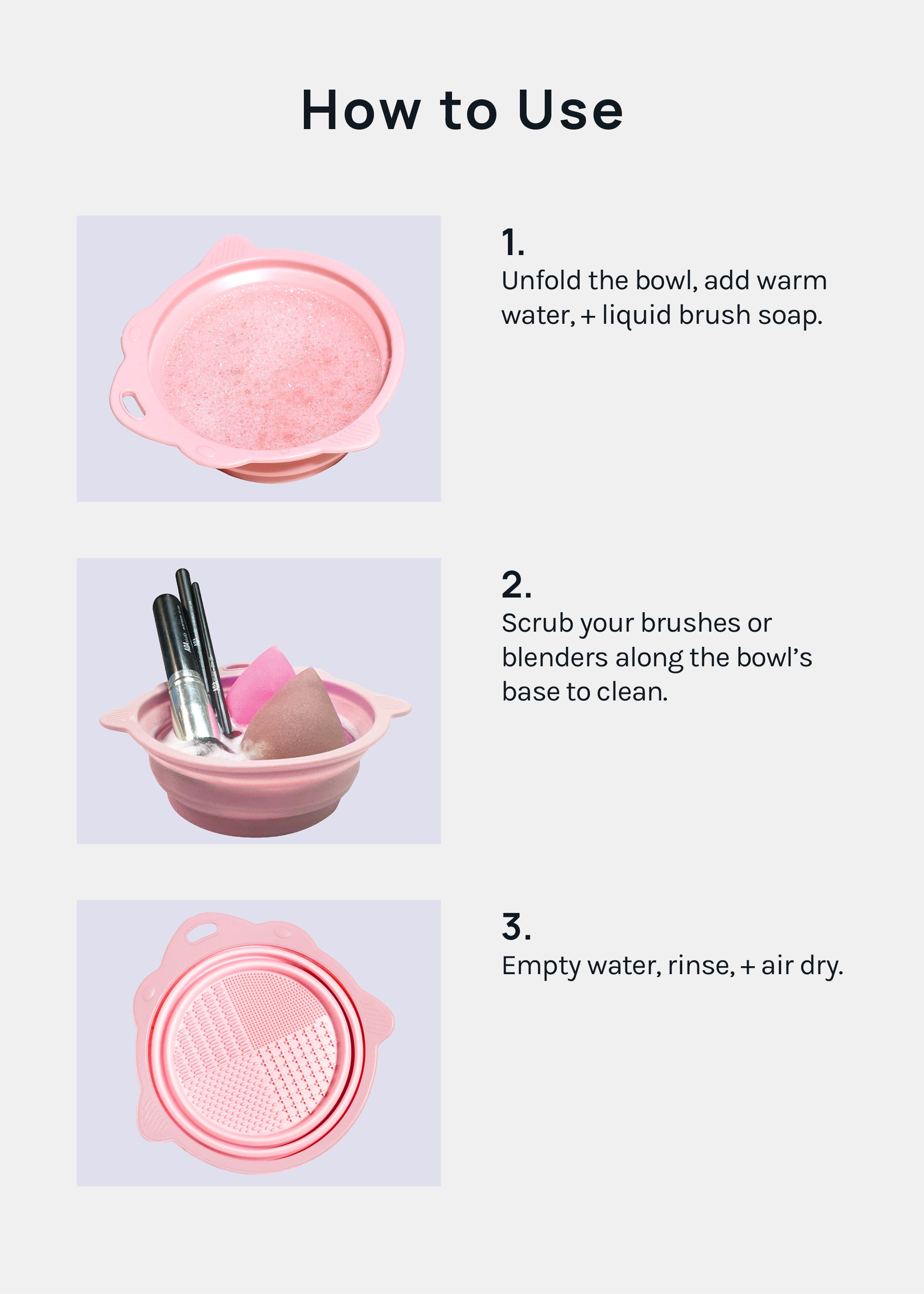 AOA Foldable Silicone Brush Cleaning Bowl – Shop Miss A