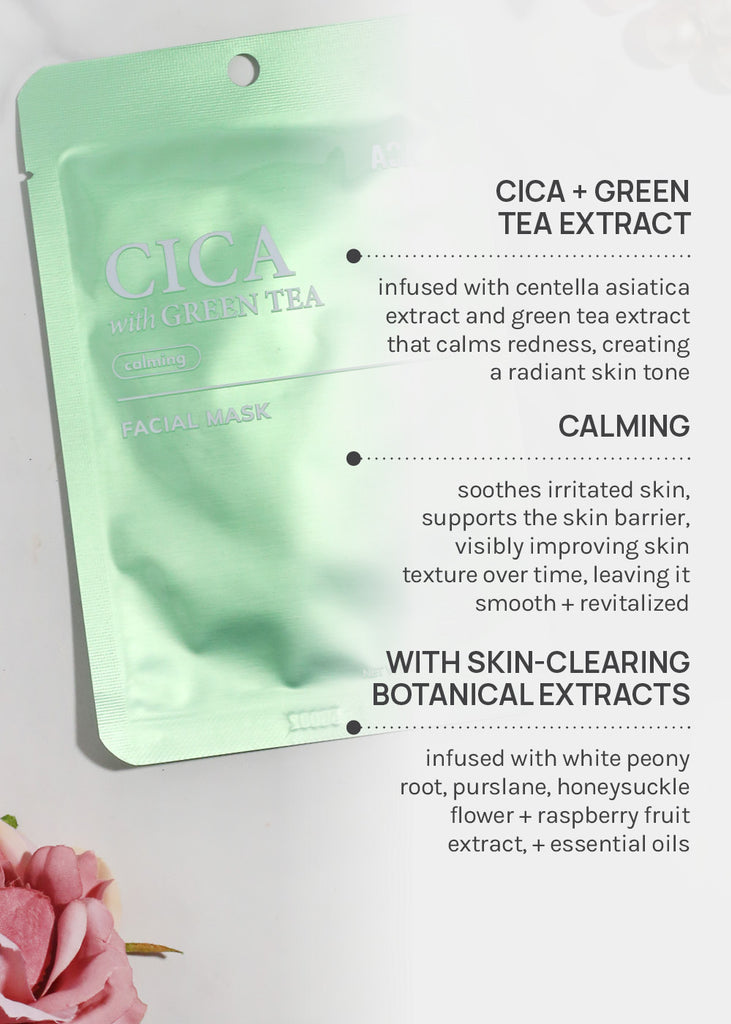 AOA Skin Cica with Green Tea Calming Facial Mask Skincare - Shop Miss A