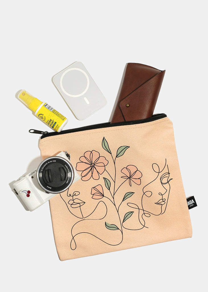 A+ Large Canvas Bag - Floral Girls Sketch  ACCESSORIES - Shop Miss A