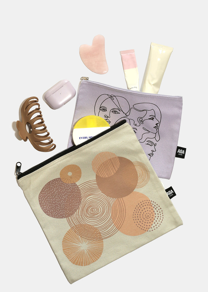 A+ Large Canvas Bag - Natural Circles  ACCESSORIES - Shop Miss A
