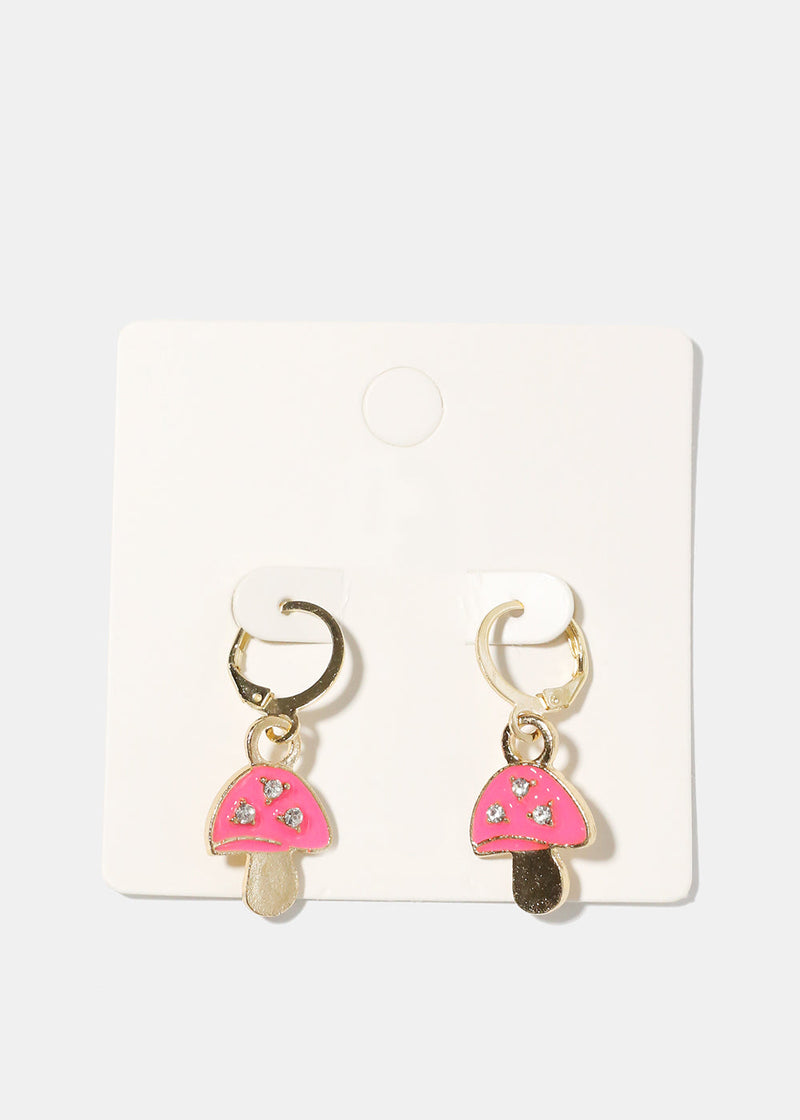 Small Mushroom Earrings Pink JEWELRY - Shop Miss A