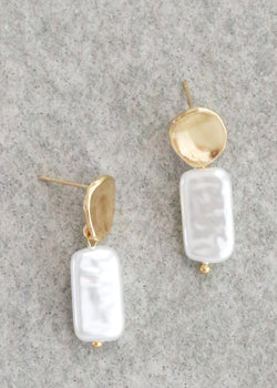 Rectangular Pearl Earrings  JEWELRY - Shop Miss A