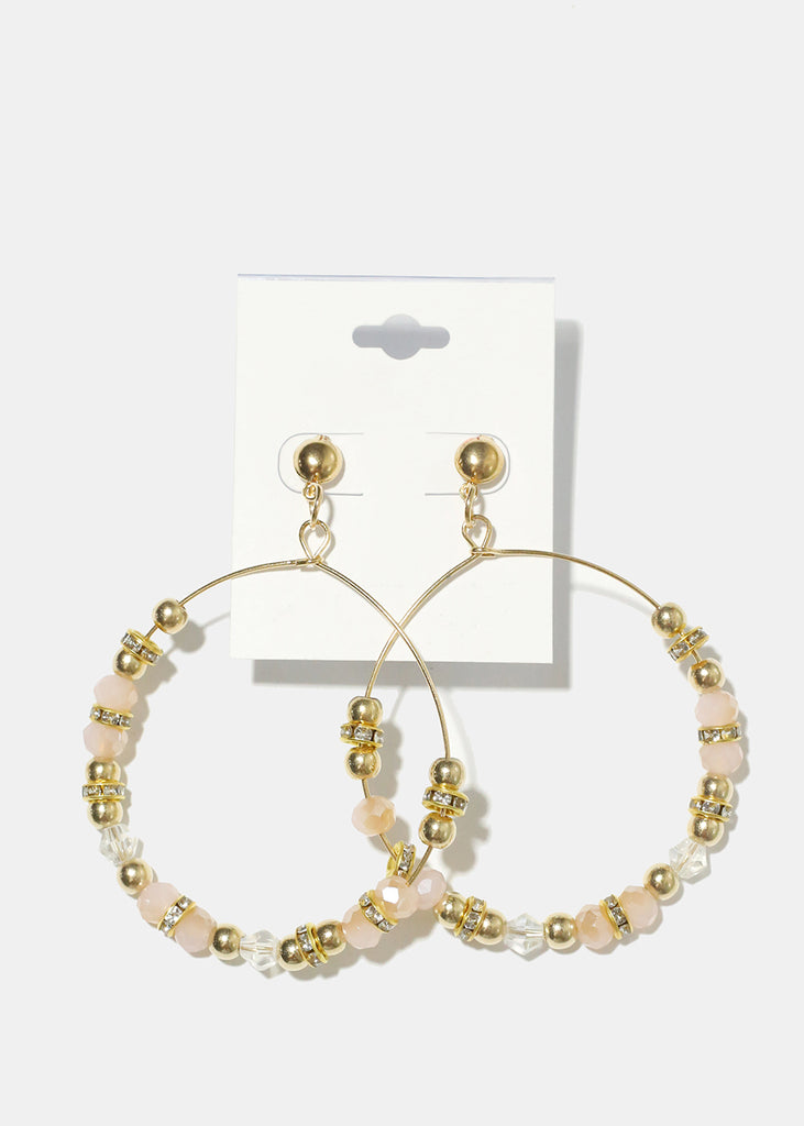 Bead Hoop Earrings Gold JEWELRY - Shop Miss A