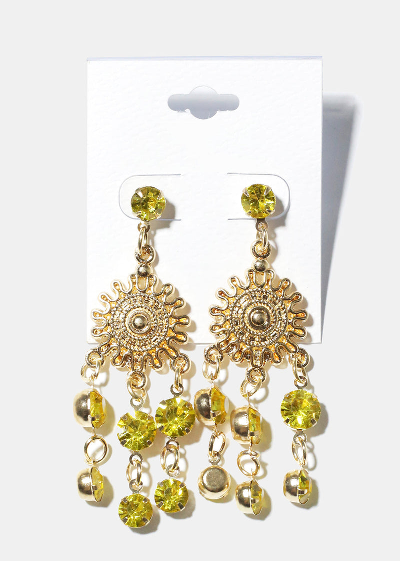 Intricate Dangling Earrings Yellow JEWELRY - Shop Miss A