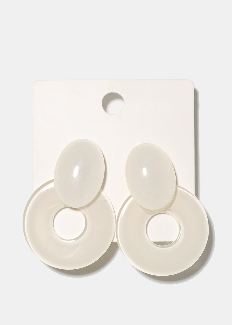 Modern Acrylic Earrings White JEWELRY - Shop Miss A