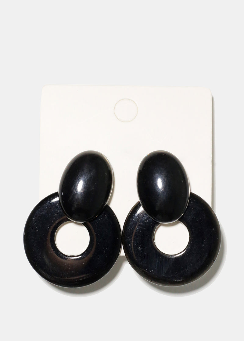 Modern Acrylic Earrings Black JEWELRY - Shop Miss A