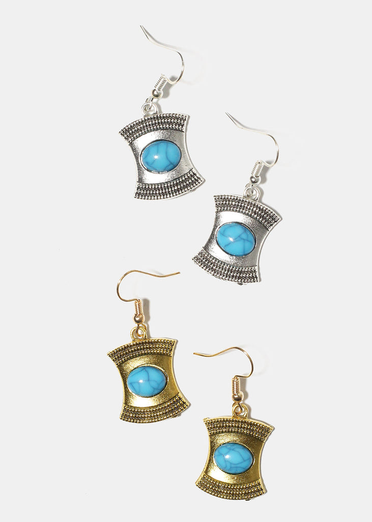 Turquoise Square Earrings  JEWELRY - Shop Miss A