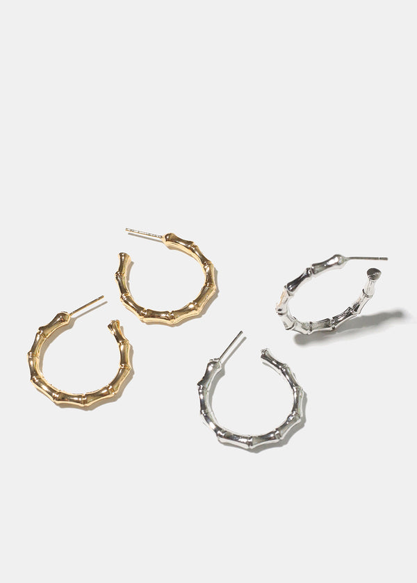 Small Bamboo Hoop Earrings  JEWELRY - Shop Miss A