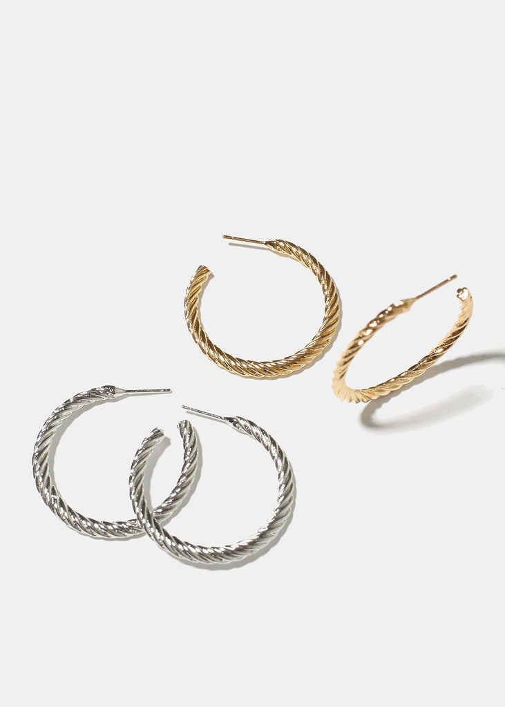 Small Textured Hoop Earrings  JEWELRY - Shop Miss A