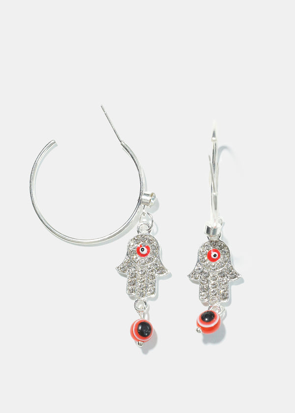 Evil Eye Hoop Earrings S. Red JEWELRY - Shop Miss A