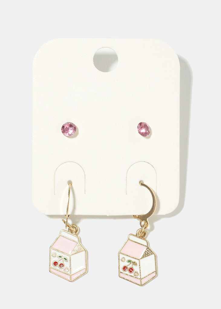 Cherry Milk Earrings Pink JEWELRY - Shop Miss A