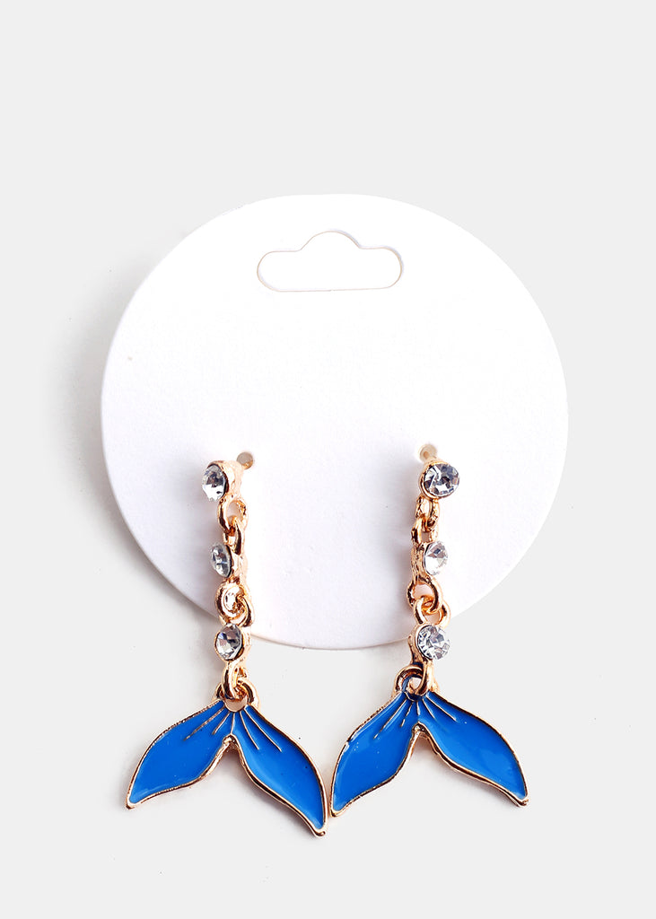Mermaid Tail Earrings G. Blue JEWELRY - Shop Miss A