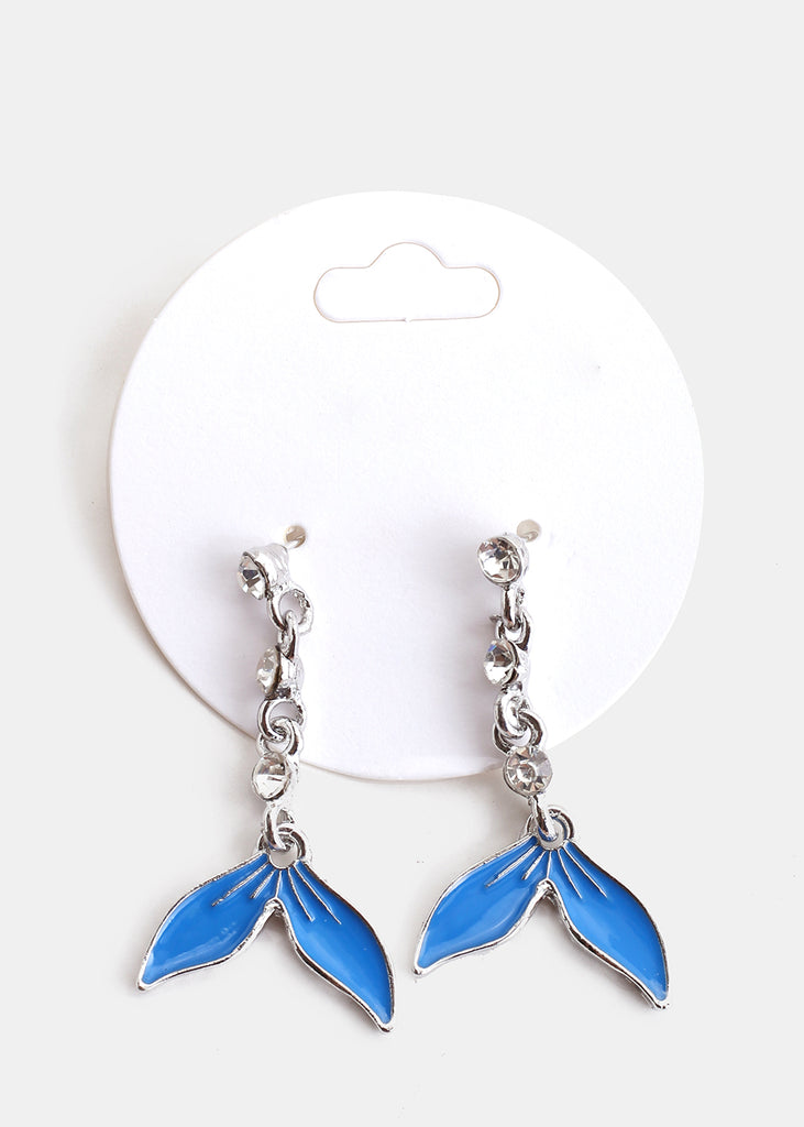 Mermaid Tail Earrings S. Blue JEWELRY - Shop Miss A