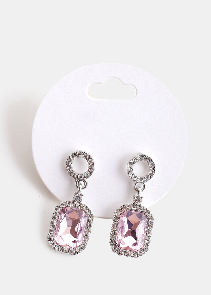 Classic Gem Earrings S. Pink JEWELRY - Shop Miss A