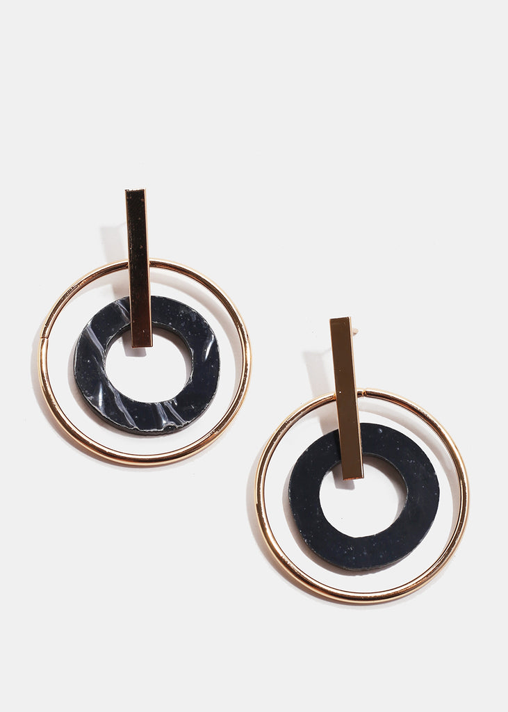 Circular Hoop Earrings Black JEWELRY - Shop Miss A