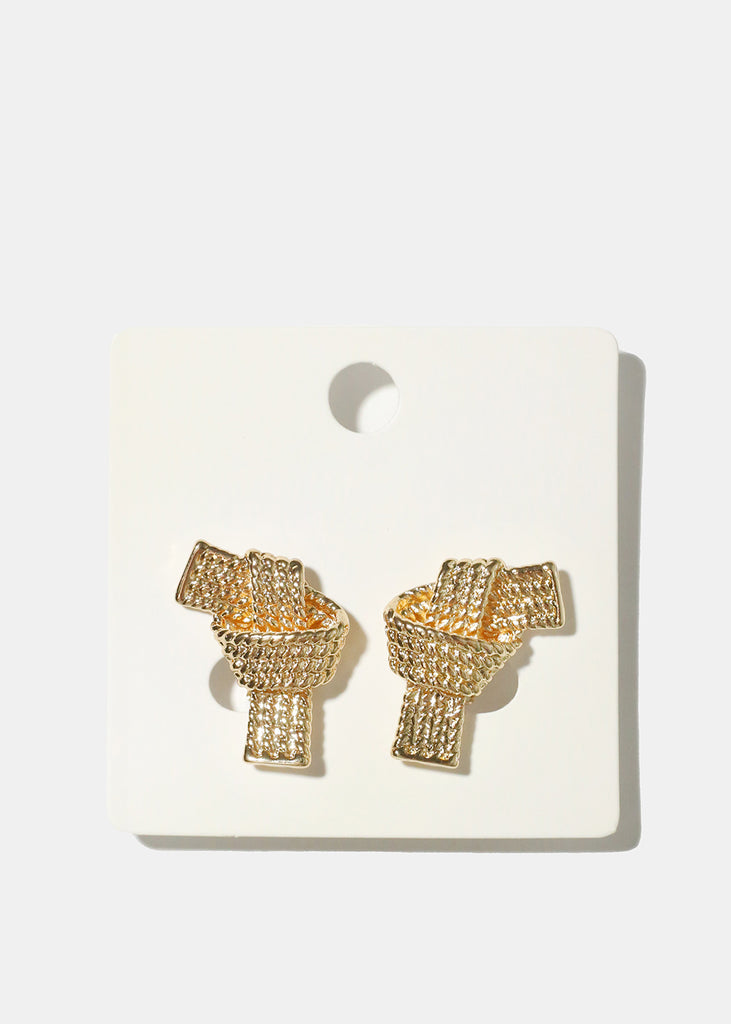 Knotted Clip-On Earrings Gold JEWELRY - Shop Miss A