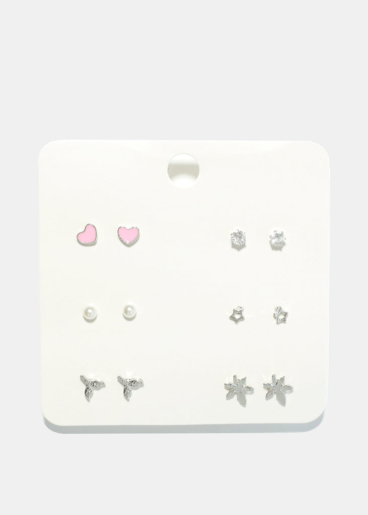 6 Pair Earring Set S. Light Pink JEWELRY - Shop Miss A