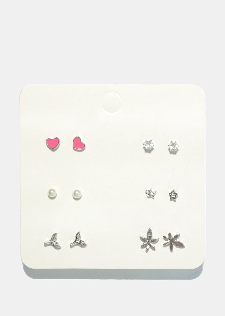 6 Pair Earring Set S. Pink JEWELRY - Shop Miss A